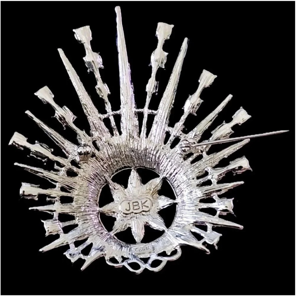 Vintage Dramatic JBK Camrose & Kross Jackie Kennedy Pink Sunburst Brooch - Picture 6 of 7